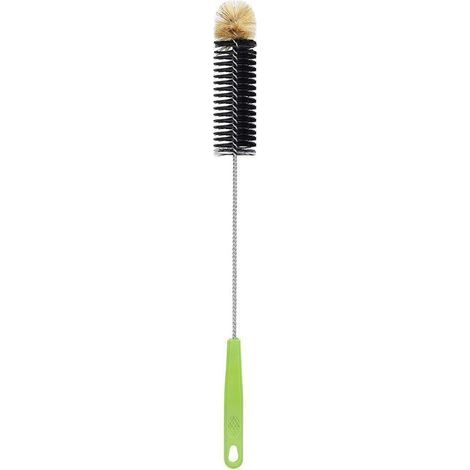 1 Brosse à Bouteille, Tige Flexible 40cm, Poils Nylon, Acier Inoxydable, Pour Vin Bière Thermos (1/5)
