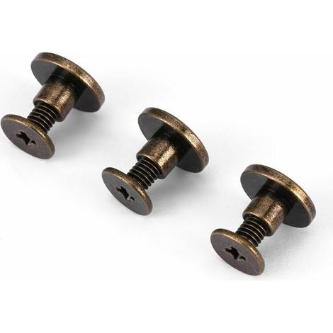 Linghhang – Lot de 20 rivets en cuir double capuchon – Cuivre nickelé résistant à la corrosion – Pour décoration et reliure – 9x5 cm
