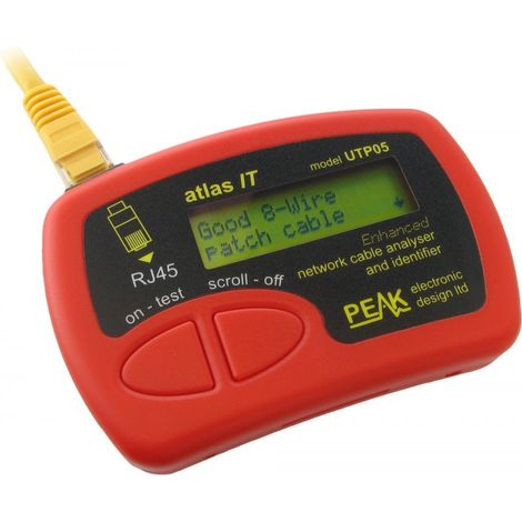 Peak UTP Netzwerkkabel Tester RJ45 für Cat5 Cat6 Kabel Analyzer mit Mini Testkabeln Diagnose für gerade und Crossover Kabel inklusive Batterie und Ethernet Schaltplan (1/5)