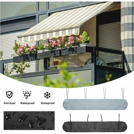 Housse de Protection pour Store Banne 3m - Gris, AntiPoussière et Imperméable (Hiver Noir) (1/5)