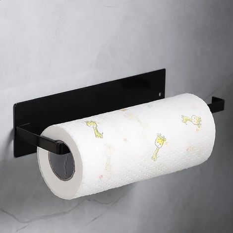 Porte Essuie Tout Auto-Adhésif,Support Essuie-Tout Dérouleur Mural、Pas Besoin de percer des Trous,pour sous l'Armoire/Salle de Bain (1/4)