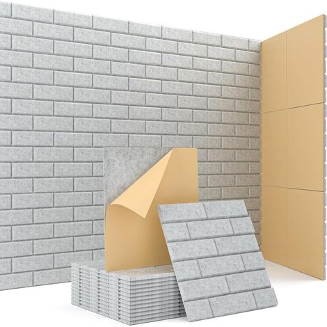 Akustikschaumplatten, 12er-Pack selbstklebende Akustikplatten, starke Geräuschreduzierung für die Akustikbehandlung, Aufnahmestudio und Büros, 30 x 30 x 0,9 cm