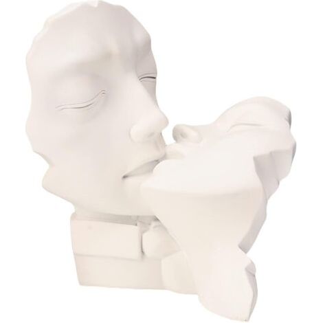 Amour Étreignant Statue Abstraite Résine Romantique Couple Visage Sculpture Figure Décoration Art Moderne, d'or, 20cmX14.5cmX22cm (1/5)
