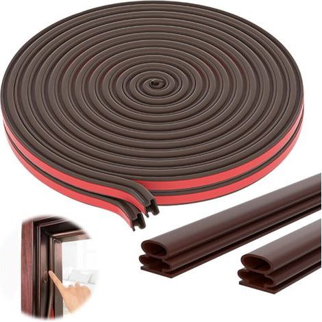 Self-adhesive silicone rubber door and window seal – Sound insulation – 1m length – For sliding windows and security doors – 12mm x 1m (1/5)
