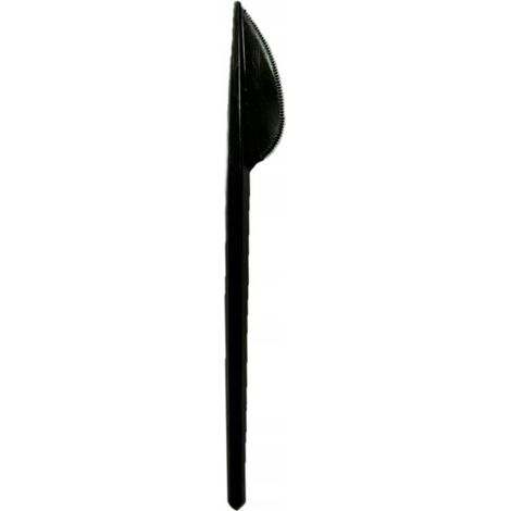 Cuchillos reutilizables económicos, color negro, 100 unidades. (1/2)