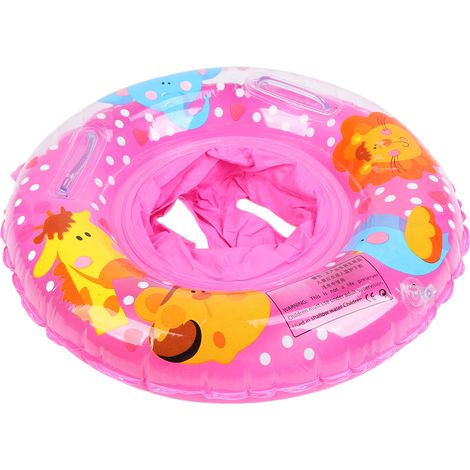 Bouée gonflable à motif animal de dessin animé avec siège pour enfants de 6 à 36 mois, rose rouge (1/5)