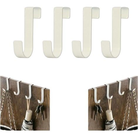 Four door hooks allow for secure hanging without drilling, suitable for standard (white) doors. (1/5)