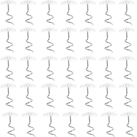 50 épingles spirales en plastique transparent pour jupes de lit et (1/5)