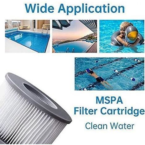 Filtre À Eau - 90 Lamelles - Compatible MSpa Et Brast - Pour Jacuzzi Gonflable - Lot De 6 (1/4)