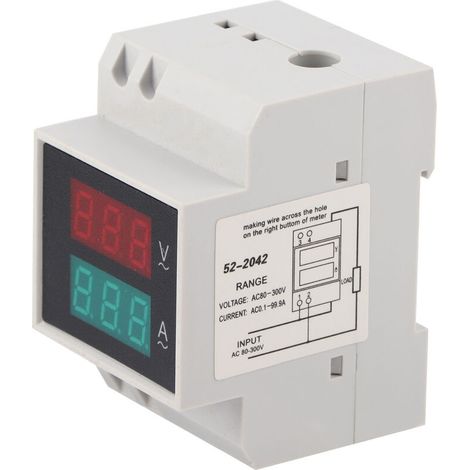 Jeffergarden Ampèremètre de tension numérique Din RAIL haute précision Double affichage voltmètre ampèremètre AC80-300V AC0-99.9A