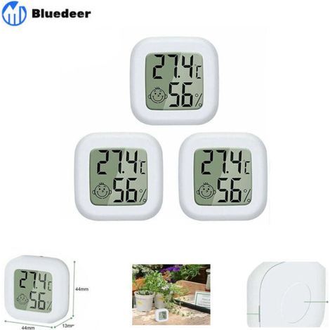 Mini thermomètre et hygromètre numérique LCD pour usage intérieur, portable, appareil de mesure de température et d'humidité de haute précision (-50 °C à 70 °C, 10 % à 99 % d'humidité relative), Guazh (1/4)