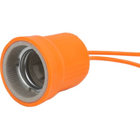 Douille pour lampe chauffante infrarouge, idéale pour l'élevage de volailles et de bétail (220-240 V, orange, petite douille). (1/5)