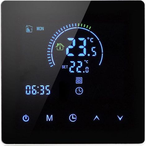 Thermostat connecté WiFi pour chaudière à gaz – Programmable mural avec écran LCD – Charge 3A – Alimentation 90-240V CA (1/5)