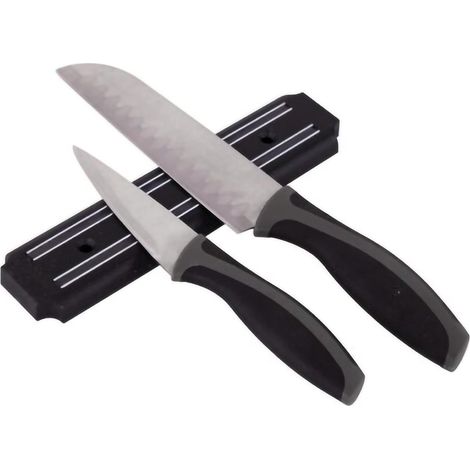 Set 3 Pezzi Coltelli Cucina per Verdure con Barra Supporto Metallico Magnetico (1/3)