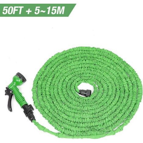 Tuyau D Arrosage Extensible - 15 M - Pression Haute - Sortie Multifonction - 7 Modes Pulvérisation - 1 Pièce (1/4)