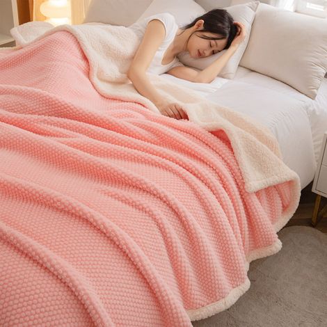 Dicke Flanelldecke, doppellagige, dicke Flanelldecke - ideal für ein Nickerchen im Büro, als warme und bequeme Bettdecke oder Sofadecke.