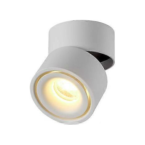 Projecteur LED intérieur 12W, Plafonnier Rglable 360 clairage tournante et de surface COB LED 10x10/Aluminium Lampe murale (Blanc-3000K) [Classe nergtiqu (1/5)