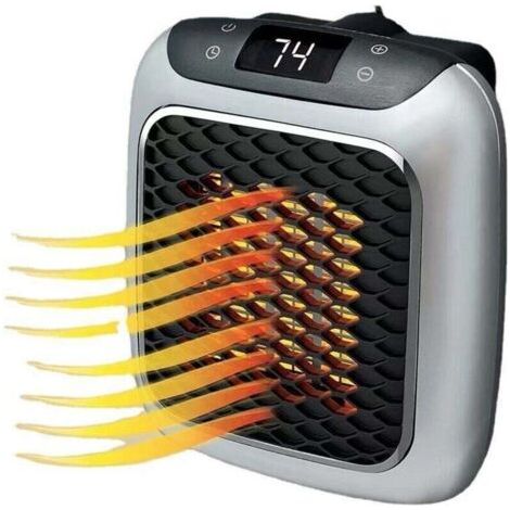 Chauffage soufflant intelligent en céramique 800 W, XU, Chauffage électrique avec prise murale, Mini radiateur soufflant électrique avec thermostat à distance pour chambre, Bureau, Salon - (1/4)