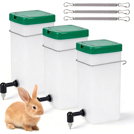3 Pack Rabbit Drinker 1000ml Automatic Hanging Water Dispenser Water Bottle Pet Water Bottle Nipple Water Bottle Rodent Drinker Drip Free (1/5)