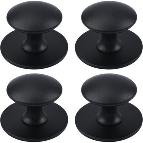 Adhesive cabinet knobs, self-adhesive kitchen cabinet knobs, drawer handles, 4 pieces (black) (1/4)