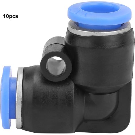 10 coudes égaux en plastique à connexion rapide pour tuyau d'air pneumatique, raccord rapide PV-8 (8 mm)