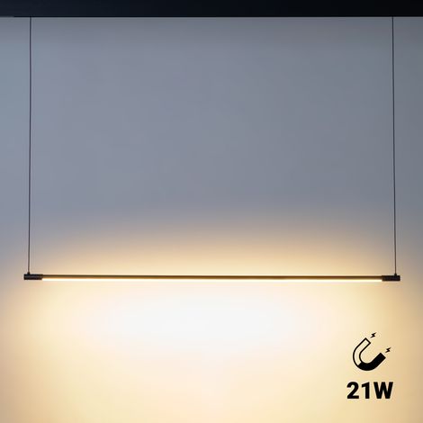 Lampada a sospensione LED orizzontale per binario magnetico - 48V - Bianco Caldo (1/5)