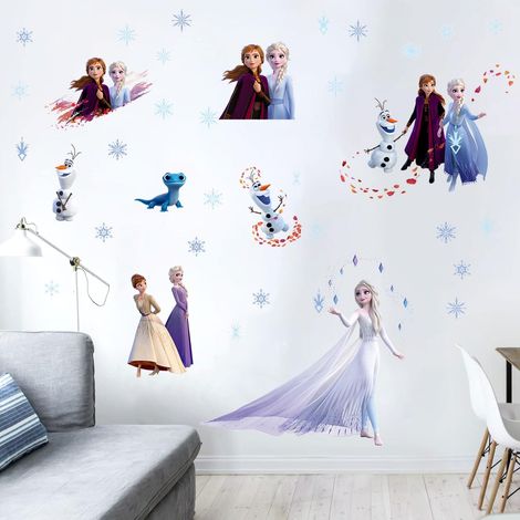 Lot de 2 stickers muraux effet givré pour chambre de bébé ou d'enfant (princesse). 156 b-2 pièces (1/5)
