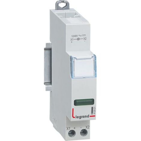 Voyant à LED CX³ simple 12V à 48V ou 12V= à 48V= - vert - 1 module - LEGRAND