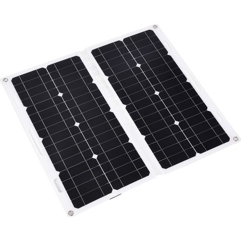 Kit Panneau Solaire Portable Pliable Chargeur Batterie 50W 18V Étanche Imperméable pour Camping Caravane Randonnée Extérieur (1/5)