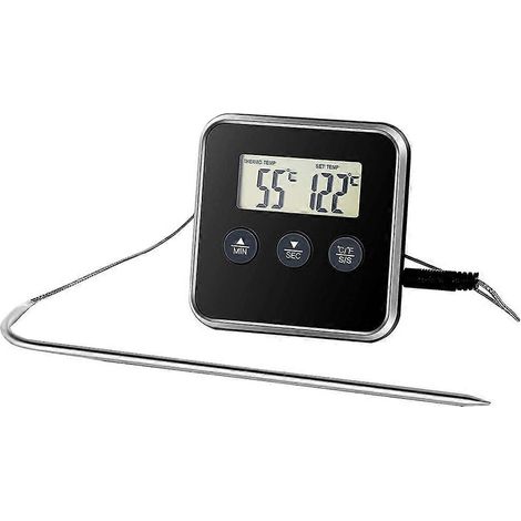 Thermomètre de cuisine à lecture instantanée pour viande, thermomètre alimentaire numérique, minuteur de cuisine-Black (1/2)
