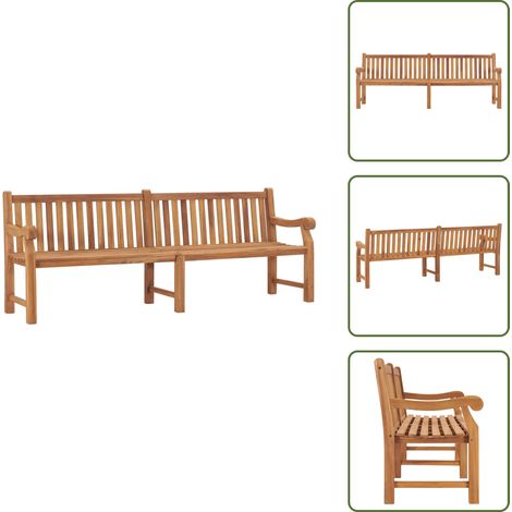 Panca da giardino esterna - vidaXL Panca da Giardino 228 cm in Legno Massello di Teak -