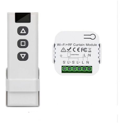 QORVA-Module Volet Roulant Sans Fil Interrupteur Sans Fil pour Volets RoulantStores Composé dune Télécommande RF  Module Récepteur Max 100m de Portée