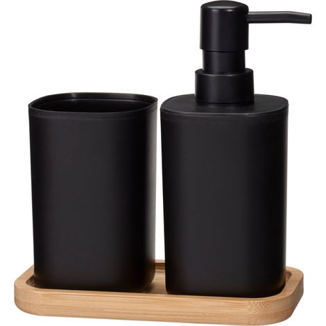 Ensemble de salle de bain CUB, noir, 3 pièces