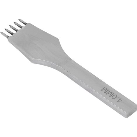 Alène circulaire en acier rapide pour outils de perforation du cuir, poinçon circulaire pour cuir, jeu d'alènes diamantées, jeu de cuir cousu à la main, alène circulaire en acier rapide 4 mm 5 dents. (1/5)