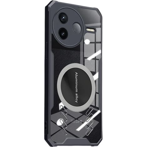 Funda para Xiaomi Poco F7 Pro, con placa magnética, transparente/negra. (1/5)
