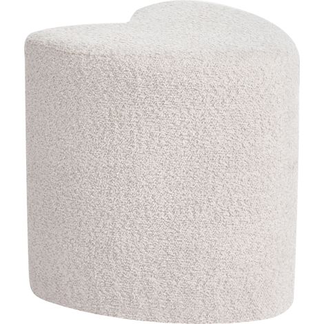 Puf tapizado en forma de corazón reposapiés otomana de chenilla beige Scotia