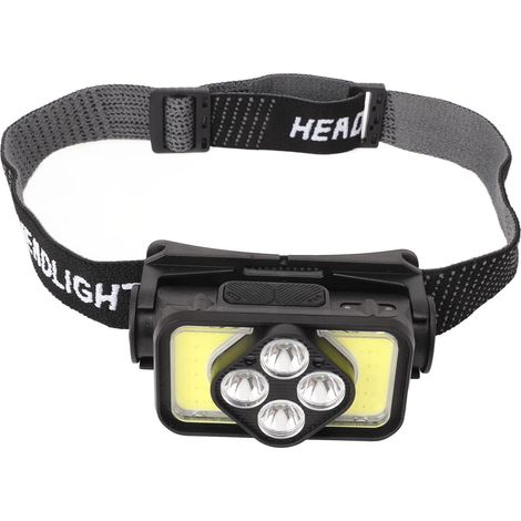 Mini lampe frontale étanche IPX4, lampe frontale COB, phare extérieur avec capteur de mouvement réglable à 120 degrés, pour pêche/camping/réparations/utilisation d'urgence (K363)