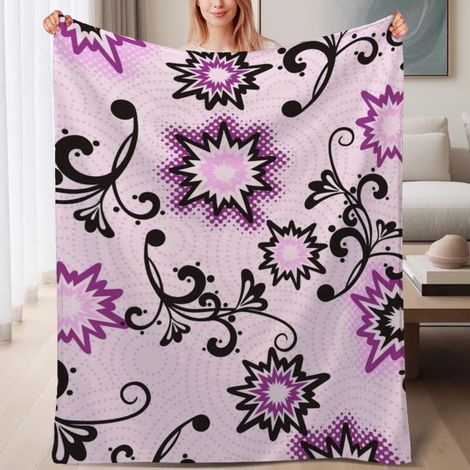 Couverture de lit en polaire, jeté doux et chaud idéal pour le printemps, légère et luxueuse en microfibre de polyester, décoration intérieure, cadeau pour tout le monde,6080 pouces (1/4)