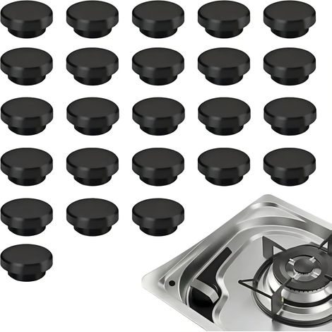24 Stück 8 mm Gummi-Schraubkappen für Wohnmobil-Kocherzubehör, kompatibel mit Dometic und Smev (Schwarz)