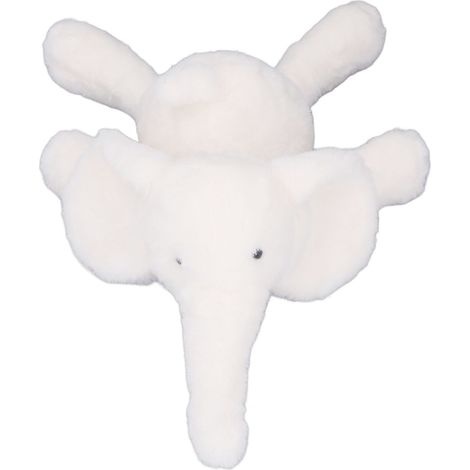 Éléphant en peluche, mignon, doux et confortable, en coton PP, soulage le stress, coussin en peluche douce pour la chambre et le salon, excellente idée cadeau, blanc. (1/5)