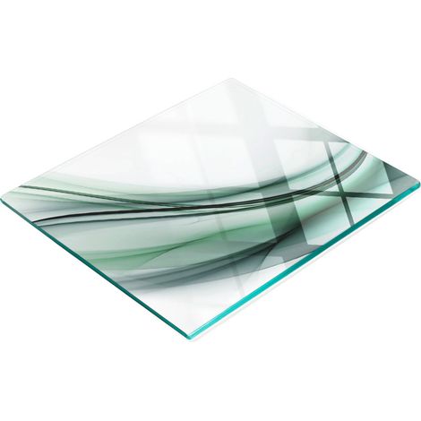 Tableau décoratif multifonctionnel en verre trempé, motif abstrait, 60 x 52 cm (1/5)