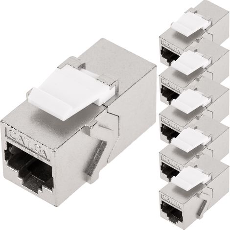 BeMatik - Coupleur Keystone RJ45 femelle vers femelle Cat.6a FTP pack de 6 unités (1/5)