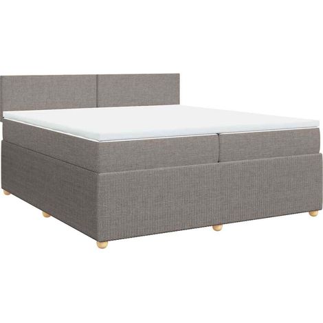 Maison Exclusive - Giroletto a Molle con Materasso Tortora 200x200 cm in Tessuto (1/5)