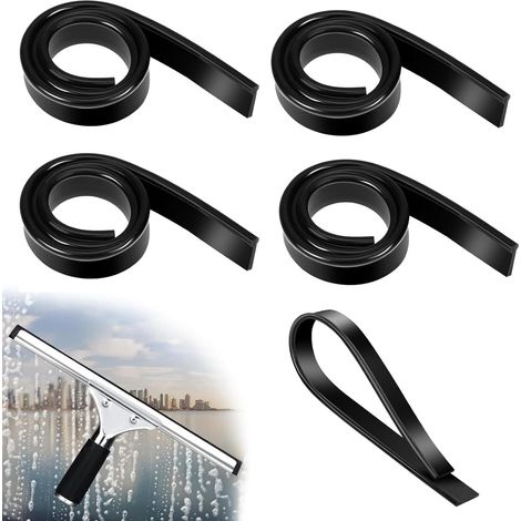 Lot de 6 raclettes en caoutchouc, 45 cm, pour nettoyer portes de douche, murs de salle de bain, miroirs, fenêtres et vitres de voiture.