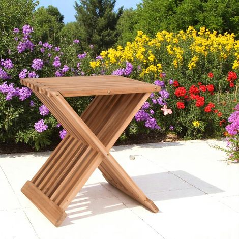 Tabouret en bois de teck MENDOZA (1/4)