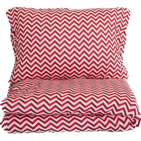 Bettwäsche 100% Baumwolle Jersey – Ganzjahresbettwäsche, Zick-Zack Design 155x220 cm (1/5)
