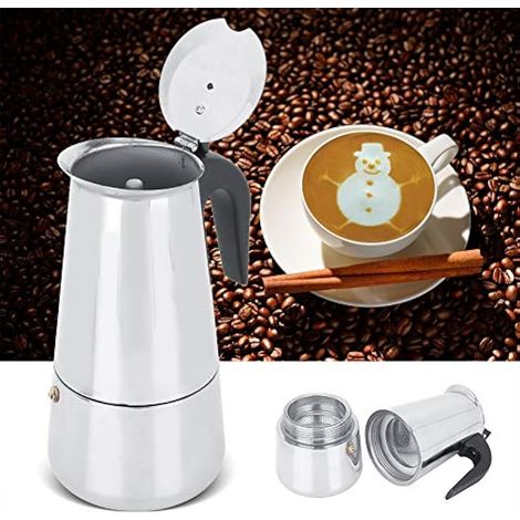 45ml Cafetière Moka Acier Inoxydable, Poignée Ergonomique (1/3)