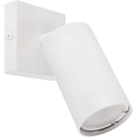 Applique murale GU10 35 W IP20 Ø75 blanche, idéale pour l'éclairage décoratif dans les intérieurs et les environnements modernes. (1/2)