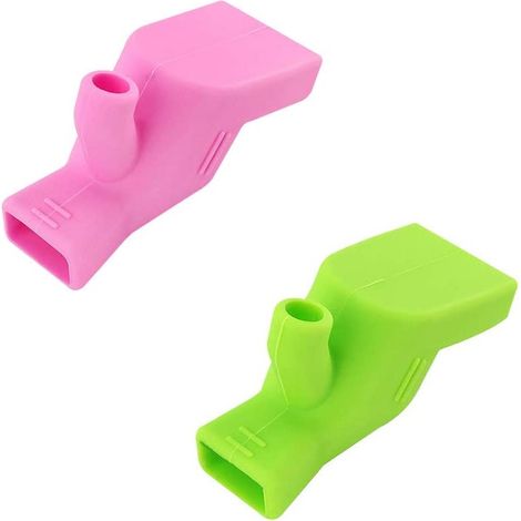 MINKUROW Extensor De Grifo Cocina Baño Extensor De Grifo De Agua Extensión Niños Alcance De Agua Extensor De Grifo De Silicona, Rosa Y Verde (1/5)