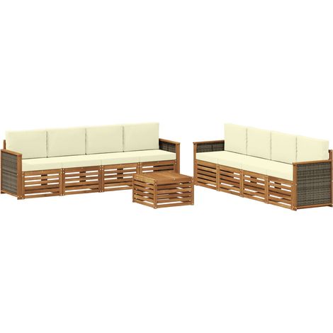 Sofa Sets with Cushion 9 pcs Solid Acacia Wood vidaXL (1/5)
